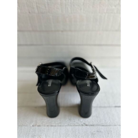 Madden Girl Black Patent Platform Mary Jane Slingback Heels 7.5M Square Toe Y2K - Picture 10 of 11